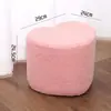 Banqueta Cambiador de Zapatos Rosa en Forma de Corazón para Entrada de Casa, Taburete Bajo de Lujo Ligero de Gama Alta con Cojín Suave, Taburete Dopamina de Terciopelo Teddy para Dormitorio