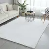 Alfombra Habitación Falso Pelo de Conejo Engrosada Sala de Estar Alfombra Mesa de Café Color Sencillo Pelo Largo Habitación Alfombra Mesita de Noche Alfombra Ventana Bahía
