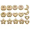 Colgante de Estrella de Cinco Puntas Cuadrada de Acero Inoxidable Transfronterizo Cuentas Espaciadoras Chapadas al Vacío Accesorios para Joyería de Collares y Pulseras DIY