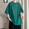 Camiseta de manga corta color vino para hombre, verano, estilo americano, retro de secundaria, marca de moda, versátil, cómoda, para pareja, joven, camiseta de media manga