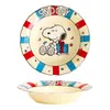 Plato Cerámico Serie Colorida de Snoopy Set de Vajilla para el Hogar Plato de Cena Lindo para Niños Plato Cuchara Palillos Plato Tazón de Sopa Tazón para Fideos Instantáneos