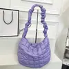 Estilo Coreano Nueva Bolsa de Hombro Cruzada para Mujer Bolsa de Moda Tipo Dumpling Gran Capacidad Ropa Acolchada de Algodón Plumón Bolsa de Axila Bolsa Nube Plisada