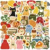 50 Pegatinas Pequeñas Pintadas a Mano para Decoración, Cuadernos DIY, Tablets, Teléfonos, Patinetes, Computadoras, Calcomanías Impermeables