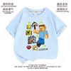 Nova Camiseta Minecraft 2025 Infantil Branca de Manga Curta 100% Algodão Nova Média e Grande Tops de Verão Infantis de Meia-Manga para Meninos
