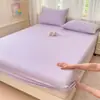 2026 Sábana de Cama Minimalista de Lujo Ligero 100% Algodón de Fibra Larga de Xinjiang, Funda de Cama Individual de Color Sólido 100% Algodón