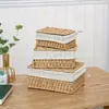 Cesta de Armazenamento para Mesa, Cesta de Armazenamento para Chaves Diversas, Bolsa, Mesa de Centro, Cesta Trançada para Lanches, Caixa de Armazenamento Trançada de Rattan Sintético Atacado