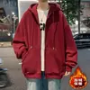 Sudadera Cardigan Pesada para Hombre Marca Americana de Moda Ropa para Hombre de Primavera y Otoño Tops de Pareja Chaqueta de Otoño Abrigo con Capucha
