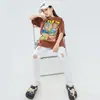 Ropa de Calle Hip-Hop Marca de Moda Ropa para Niños Verano Holgada Pasarela Traje Ropa para la Actuación de Tambores Hiphop para Niños Hombres