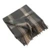 Bufanda de Imitación Cachemir a Cuadros Personalizada para Mujer en Invierno, Bufanda Popular de Gama Alta, Estilo Británico Ropa de Trabajo, Cálida y Versátil con Borlas