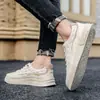 Zapatos de Cuero Bajos sin Cordones, Tenis Casuales de Moda Estudiante para Todas las Estaciones, Zapatos Juveniles Trendy para Deportes al Aire Libre