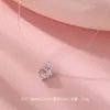 Colar Corrente de Clavícula Prata de Lei S925 Nebulosa Rosa Linha de Pesca Zircônia Estilo Simples Diário Novo Corrente de Clavícula Nicho Dropshipping