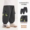 Pantalones de Trabajo de Algodón Puro Kaka Panda para Niños Pantalones Casuales para Niños Ropa de Otoño Pantalones de Bebé Pantalones Largos de Otoño para Niñas