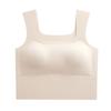Colete de Camisola Pequena de Seda Bonita para Mulheres Sutiã Interno de Uma Peça com Almofada no Peito Sutiã de Copo Fixo Top Roupa Íntima Roupa Íntima Fina