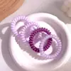 Elástico de cabelo tipo fio de telefone na cor gelatina, alta elasticidade, durável, corda de cabelo simples para mulheres, corda de cabelo da moda para rabo de cavalo alto, acessório de cabelo elástico