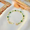 Pulsera de Flores y Hojas Transfronteriza, Pulsera de Cobre Ecológica, Pulsera de Flor de Tulipán Chapada en Oro Real de 18K, Venta Directa del Fabricante