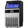 Máquina de Hielo para Bebidas Frías de Pared Tienda de Té de Leche Gran Capacidad Automática Luz Azul Máquina de Hielo Comercial 100kg Máquina de Hielo Cuadrado