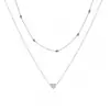 Joyería Transfronteriza Europea y Americana Simple de Moda Joyería para Fotografía Callejera Femenina Collar de Clavícula Multicapa de Corazón de Melocotón de Cobre Collar Apilado