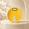 Bolso tote redondo de fieltro amarillo con estampado de conejo, empaque de regalo, bolsa de almacenamiento para compras, venta al por mayor del fabricante