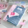 Cuaderno A5 Estrella de Cuadrícula Rosa con Cubierta de Tela de Mezclilla y 100 Páginas Interiores Personalizables DIY para Creatividad Personalizada