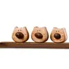 Madera de Melocotón Vieja Lindo Dibujo Animado Grano de Café Cachorro Colgante DIY Hecho a Mano Creativo Llavero Sanador Colgante para Bolso