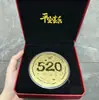 Concha de Agua Oro Puro 999 Serie de Monedas Grandes Adorno de Fortuna Artesanía Chapada en Oro para Regalos Navideños Venta al por Mayor