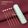 Herramientas para quitar cera del oído: Palillos de plumas de ganso para eliminar cera del oído, herramientas profesionales para limpiar oídos, cucharillas para oídos, agujas de plata, palillos de plumas con mango de bambú