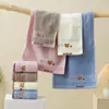 Toalla Infantil 100% Algodón 32 Hilos Jacquard de Dibujos Animados Toalla Pequeña Guardería Niños Toalla Facial para Niños Suave y Absorbente