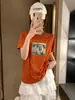 Camiseta de Algodão Floco de Neve de Verão com Gola Redonda, Corte Justo, Mangas Curtas Versáteis, Venda Direta da Fábrica de Origem