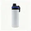Botella de Agua de Aluminio Tubo Recto Espacio-Tapa para Transferencia de Calor por Sublimación para Uso Portátil al Aire Libre, Montañismo, Ciclismo y Deportes con Abertura Grande