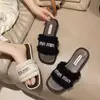 Zapatillas de Moda Versátiles Estilo Chanel para Mujer, Nuevo Modelo Verano 2025, Sandalias Planas de Playa con Pedrería de Celebridad de Internet