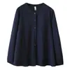 EspecialNuevo estilo de otoño para chicas de talla grande: blusa larga artística, simple y estilizada 100 kg Talla grande 0740