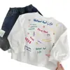 Camiseta de Manga Larga para Niño Bangcheng 2026 Otoño Nueva Camiseta Básica con Estampado de Letras para Niños Ropa Versátil para Niños Clase A