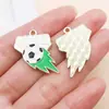 30 Estilos Mixtos de Trofeo de Fútbol de la Copa del Mundo con Goteo de Aceite, Estadio, Camiseta, Colgantes de Aleación, Pendientes DIY, Pulsera, Accesorios de Joyería