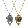Nuevo collar punk de acero y titanio de Amazon con colgante de calavera de metal y acero inoxidable, accesorio para clavícula para hombre.
