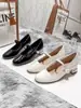Zapatos de Moda Mary Jane para Mujer 2025 de Primavera Pequeños Exquisitos Versátiles con Punta Redonda Correa de Hebilla Pedrería Tacón Grueso Tacones Altos para Mujer