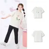 Ropa Infantil Balabala Camiseta de Manga Corta para Niñas 2025 Nueva Ropa de Verano para Niños Mayores Tops Transpirables Dulce y Suave