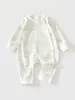 Ropa de bebé para temporada de primavera y otoño para niños y niñas, mameluco de bebé de algodón puro con mangas largas, diseño de cierre lateral, adecuado para bebés y niños pequeños para usar al salir