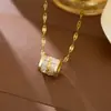 Collar de Acero de Titanio Estilo Coreano Cintura Pequeña para Mujer, Versátil, Moderno, Lujo Ligero, Colgante de Diamante de Alta Gama, Cadena para Clavícula para Mujer, No se Desvanece