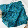 Lenço Quadrado Pequeno 58 Algodão Puro Azul Paisley Lenço de Seda Versátil Estampa Floral Lenço Fino para Pescoço Lenço para Mulheres Atacado