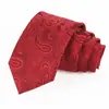 Gravata Masculina Bordado Jacquard Gravata Vermelha Gravata Masculina de Alta Qualidade Amarrada à Mão Traje Formal Fabricante Personalizado Estoque Pronto Atacado