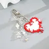 Pingente de coração de urso fresco e versátil, chaveiro de bolsa, chaveiro de celular, joia dopamina, decoração de espelho, pequeno chaveiro de bolsa