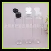 Botella transparente de 180 ml para destapar Botella de loción Botella pura de rocío Botella de cebo 180 ML Botella PET con tapa abatible de mariposa Botella de agua