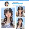 Peruca trança infantil mechas rosa rabo de cavalo duplo cor trança anel de cabelo peruca trança boxeadora trança suja artefato