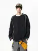 Camiseta de Manga Larga con Color de Contraste y Costuras para Hombre Acu, Top de Marca Trendy Casual Holgado para Hombre Primavera y Otoño 2026