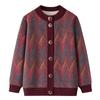Casaco de outono para meia-idade e idosos para vovó, forrado de fleece, espesso, quente, casaco suéter para outono e inverno, roupas da moda