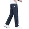 Jeans de seda gelada de alta qualidade para homens, novo estilo de outono, corte reto solto, novo modelo 2026, calças compridas casuais para meia-idade Xintang