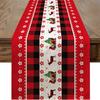 Nuevo camino de mesa navideño transfronterizo tipo lino mantel largo decoración de mesa navideña
