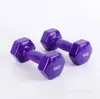 Halteres para Fitness em Casa, Halteres Sólidos de Ferro Fundido Revestidos de Plástico, Equipamento Portátil para Perda de Peso, Pequenos Halteres de Yoga para Mulheres, Halteres de Ferro Fundido