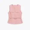 Comercio Exterior al por mayor Ropa de Mujer Estilo Europeo y Americano Transfronterizo Aliexpress Nuevo Z Textura Colgante Chaleco Chaleco con Cinturón Estilo Europeo y Americano