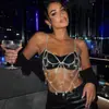 Camisola com Pingente de Gota d'Água Totalmente de Strass Corrente Corporal Strass Prata Ornamento de Peito com Franja Multicamadas Acessórios de Celebridade da Internet Europeia e Americana Menina Popular